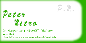 peter mitro business card